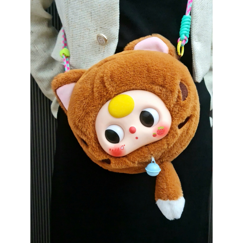 Túi đeo chéo hình mèo dễ thương  ngăn để đồ rộng dãi có sẵn dây đeo kim loại kích thước 19x29Cm