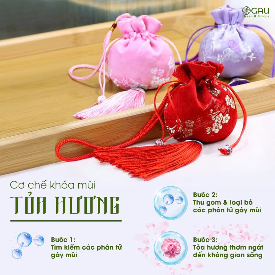 TÚI THƠM ĐÁ NÚI LỬA Thiên nhiên Cao cấp France inspired-Pháp GAU Toả thơm, Thư giãn, Khử mùi ẩm mốc