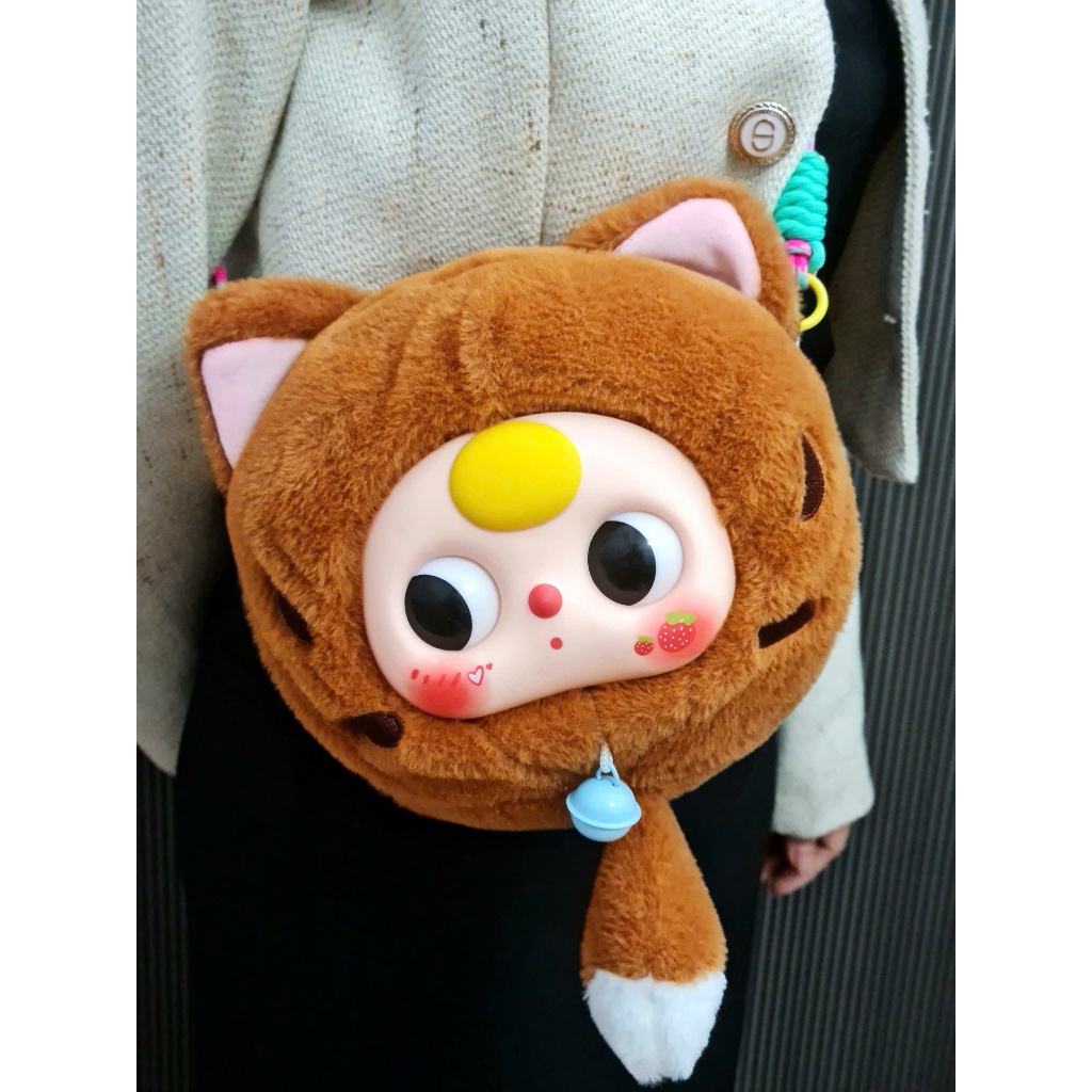 Túi đeo chéo đeo vai  mèo thần tài cho bé túi đeo hình bé ba mèo ngăn khóa kéo rộng dãi