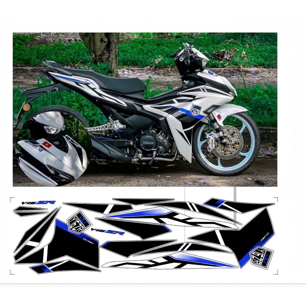 tem rời exciter 155 v2 cao cấp chất liêu in 3 lớp chống nước không phai màu.