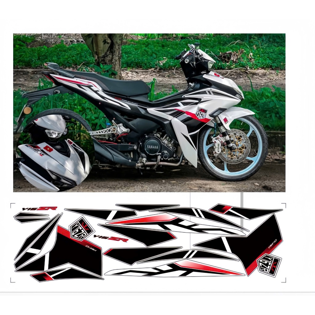 tem rời exciter 155 v2 cao cấp chất liêu in 3 lớp chống nước không phai màu.