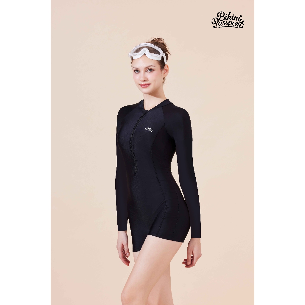 Ảnh Bộ đồ bơi NỮ BIKINI PASSPORT kiểu Một mảnh quần short, áo tay dài - Đen - BS260_BL 3