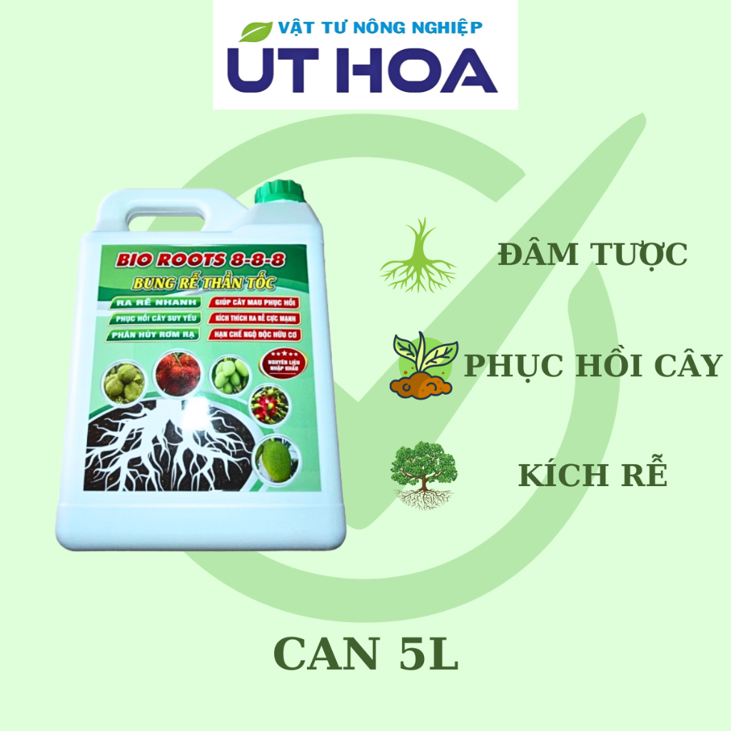 Phân Bón Hữu Cơ BIO ROOTS 8-8-8 Can 5 Lít - Siêu kích rễ, phục hồi cây ...