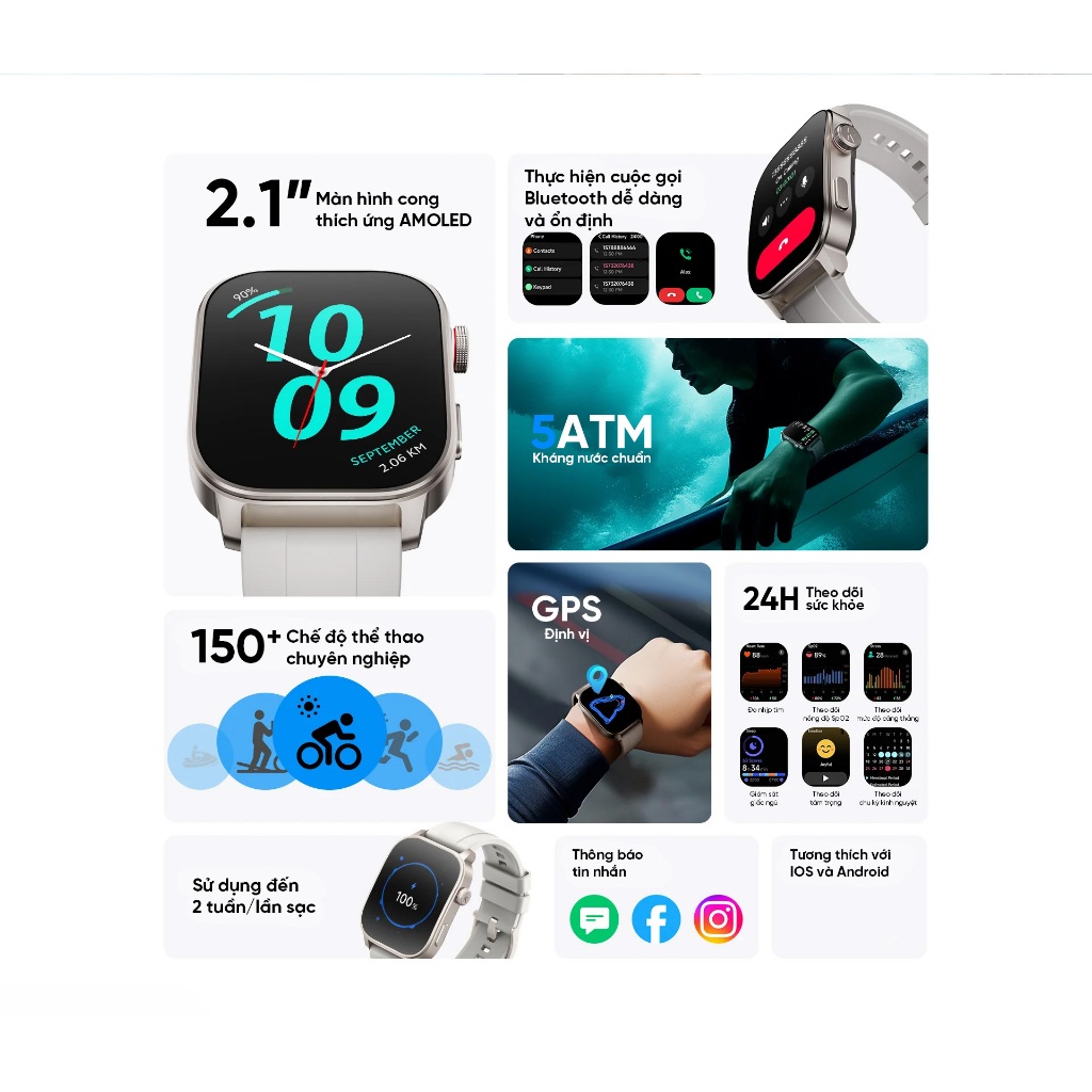 Ảnh Đồng hồ thông minh Kieslect Ks 3 Elite 2025 - Màn hình AMOLED 2.1" - Nghe gọi qua Bluetooth 2