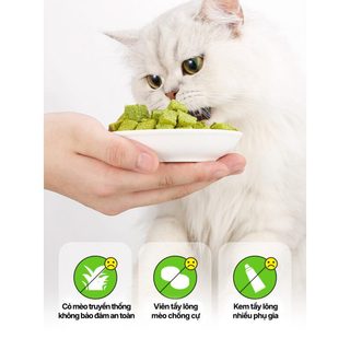 [500g] Viên Cỏ Mèo Mix Thịt Gà Hỗ Trợ Tiêu Búi Lông, Nhuận Tràng, Rau Xanh Cho Mèo