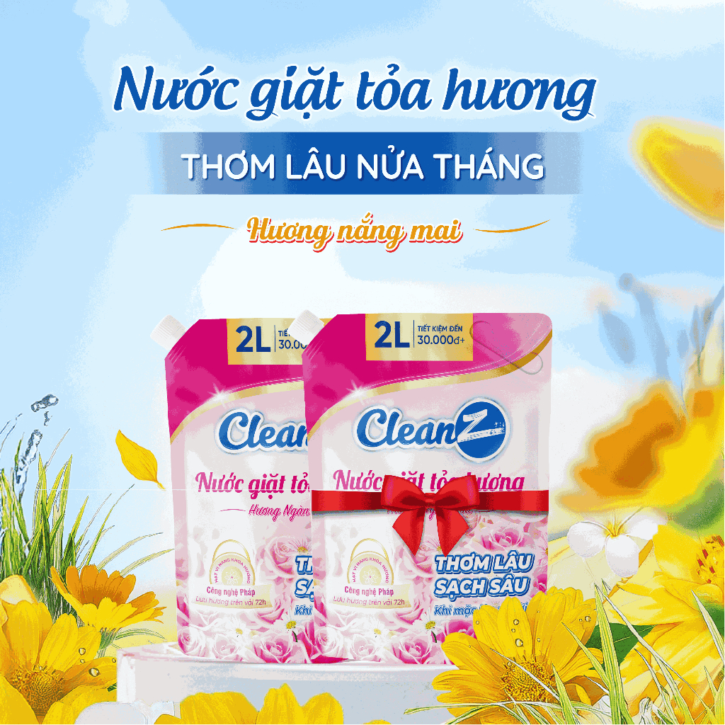 Ảnh Nước giặt xả tỏa hương CleanZ đánh bay vết bẩn, hương thơm mềm mại 2L (Túi) 2