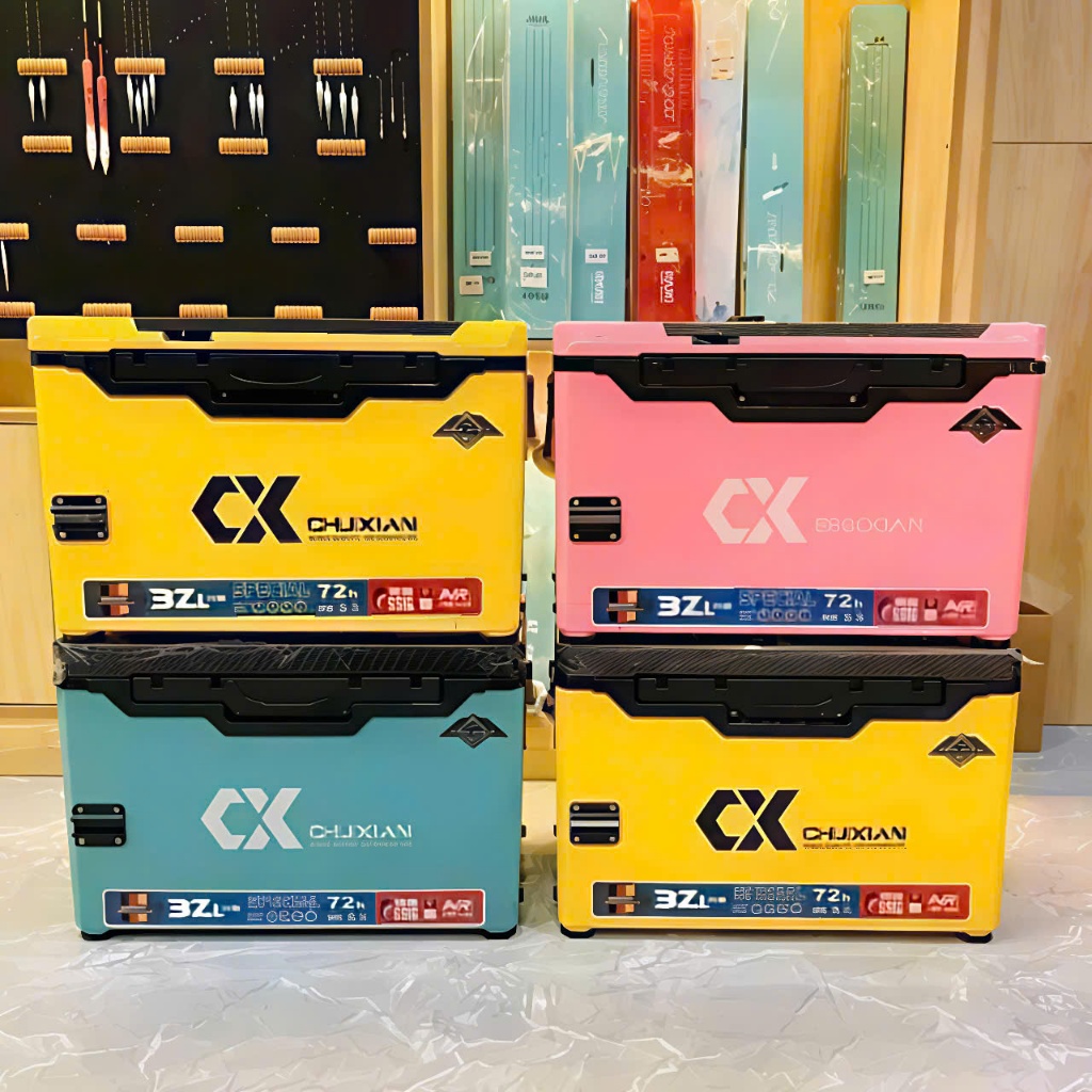 Thùng Câu Chuxian 32l Nhiều Màu Sắc 3 Bản ( Thường và 918 & T1 ) Có Tựa Và Không Tựa Full Phụ Kiện [ Dung tích 32 lít ]