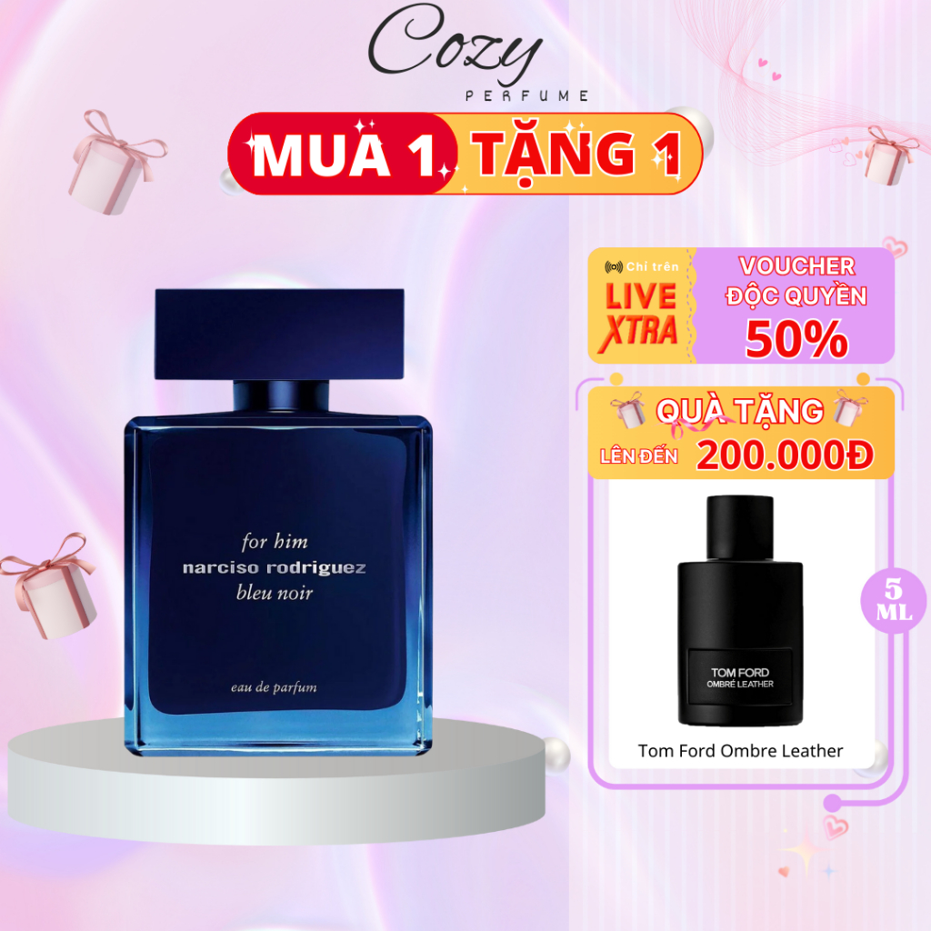 Nước hoa nam Narciso For Him Bleu Noir Chiết 5ml/10ml Hương thơm Sang trọng, Gợi cảm - Cozy Perfume