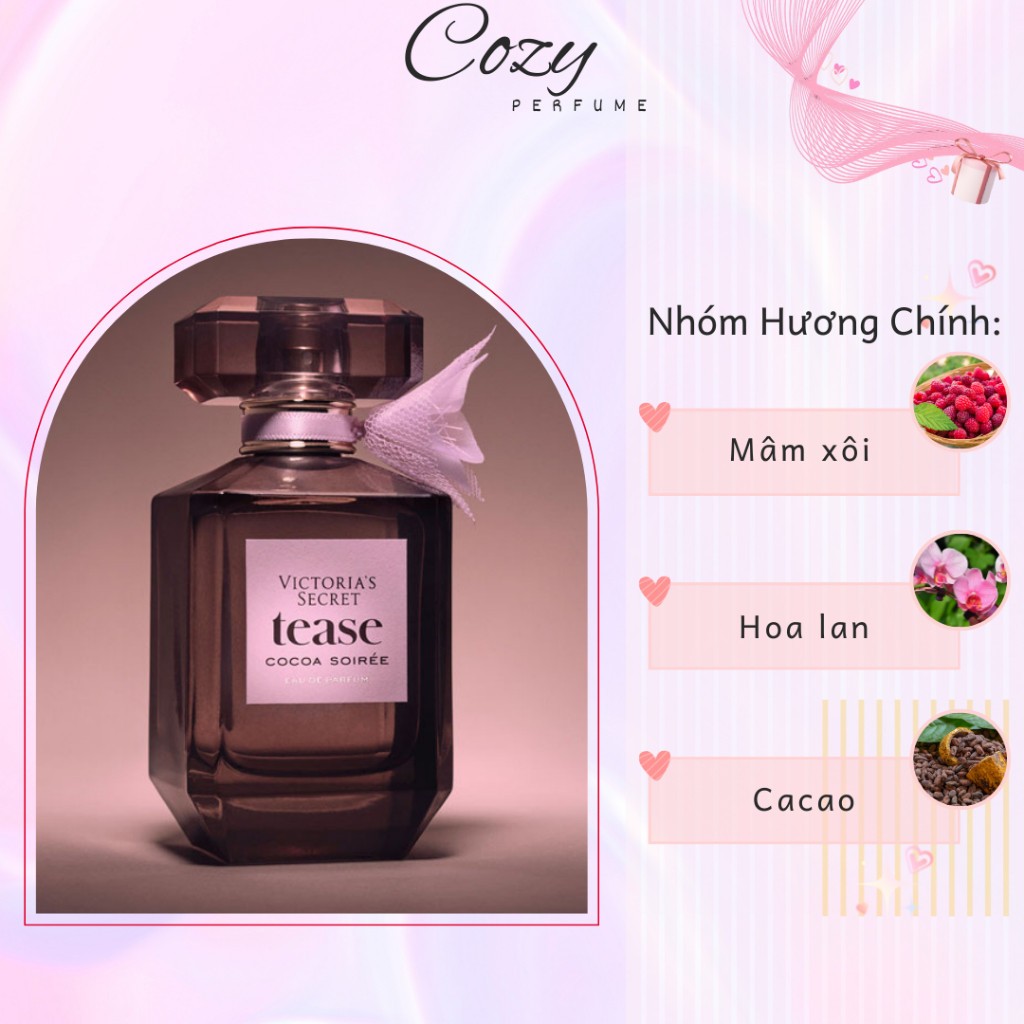 Nước hoa nữ Victoria's Tease Cocoa Soirée Chiết 5ml/10ml Hương thơm Ngọt ngào, Ấm áp - Cozy Perfume