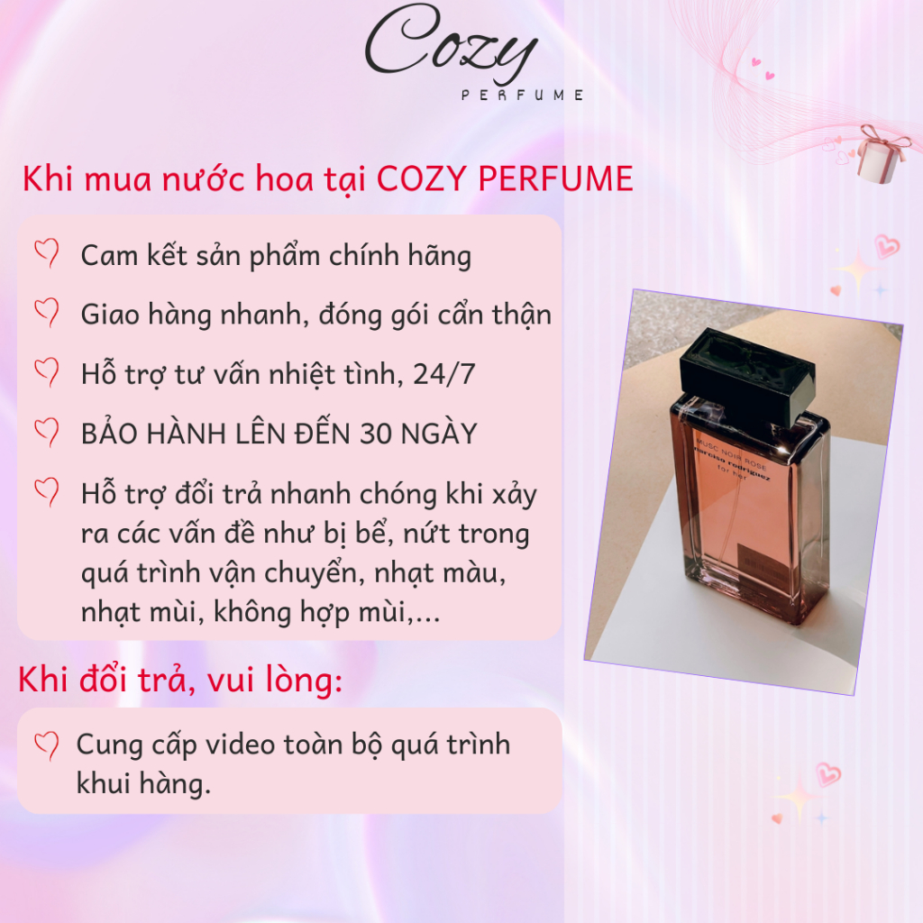 Nước hoa nữ Narciso Rodriguez Musc Noir Rose For Her Chiết 5ml/10ml Hương thơm Quyến rũ-Cozy Perfume