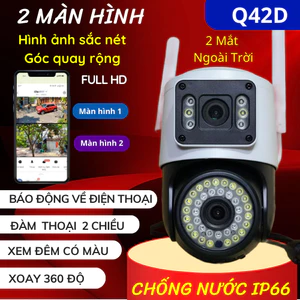 Camera Wifi Yoosee Q42D 2026 2 Mắt Ngoài Trời-Hình Ảnh Sắc Nét Góc Quan Sát Rộng-Xoay 360 ĐỘ BH 5Năm