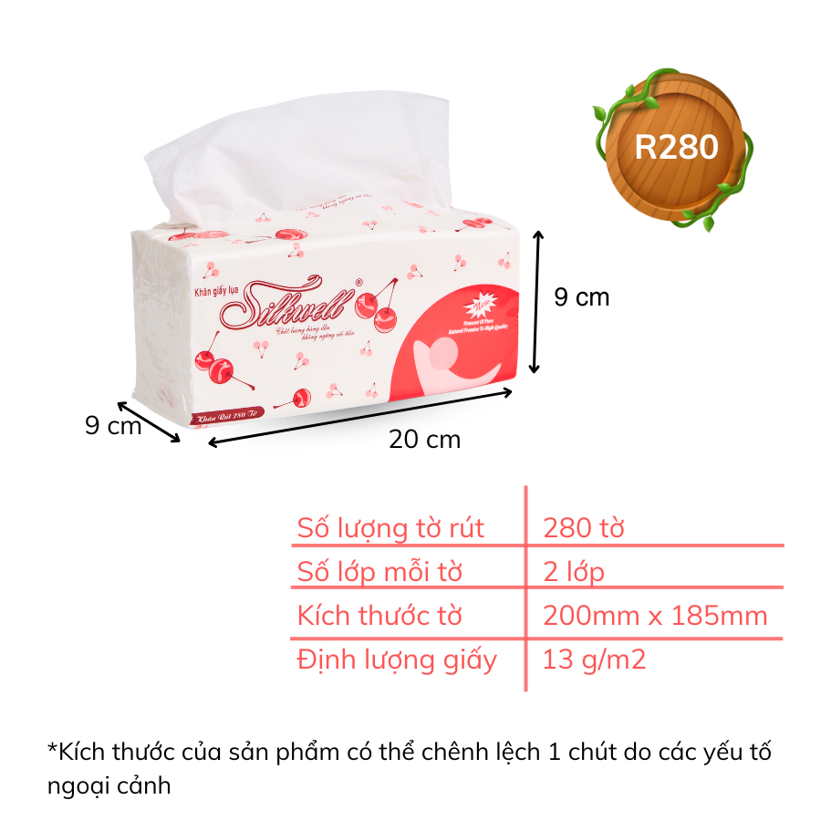 [Combo doanh nghiệp 36 gói] Giấy ăn rút lụa Silkwell 280 tờ 2 lớp siêu dai, siêu mềm mại, không bụi giấy