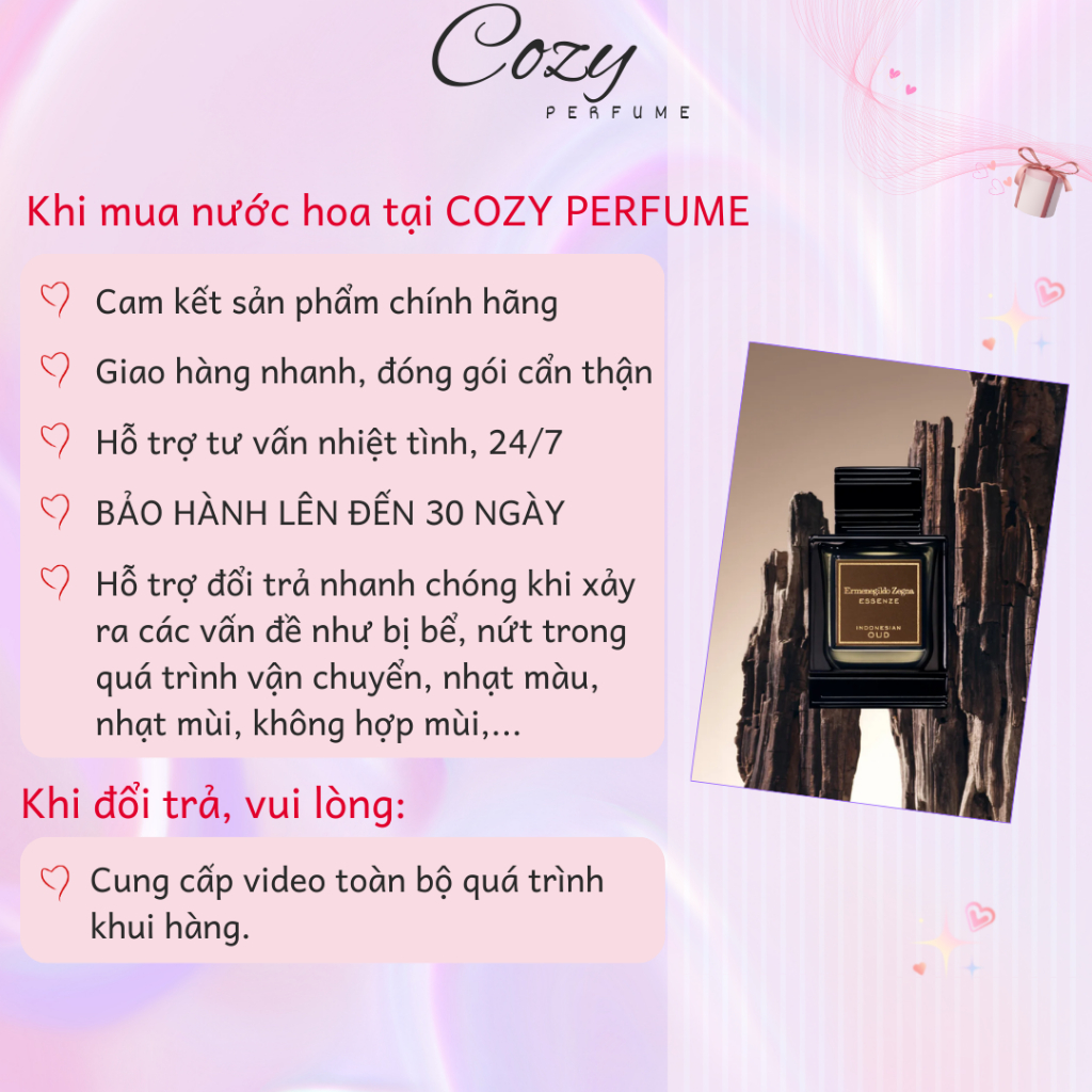 Nước hoa nam Ermenegildo Zegna Indonesian Oud EDP Chiết 5ml/10ml Hương thơm Nam tính - Cozy Perfume