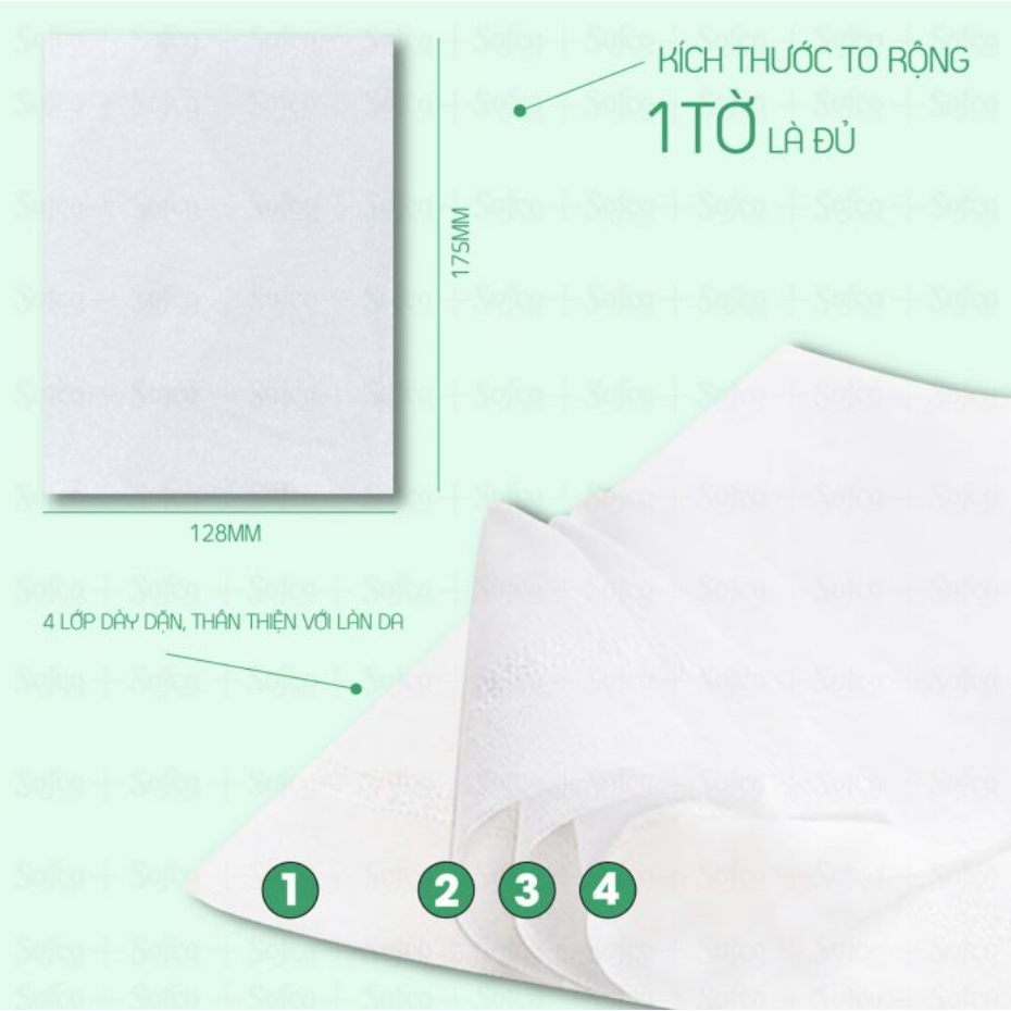 K243_ Giấy rút đa năng cao cấp Sofco 4 lớp (1000 tờ/bịch) TẶNG 2 móc treo tường