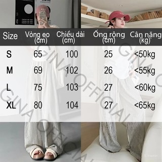 Quần Vải Dài Kẻ Sọc Ống Suông Rộng Nữ Avo Avocado Chất Liệu Đũi Xốp Dầy Dặn Mềm Mát
