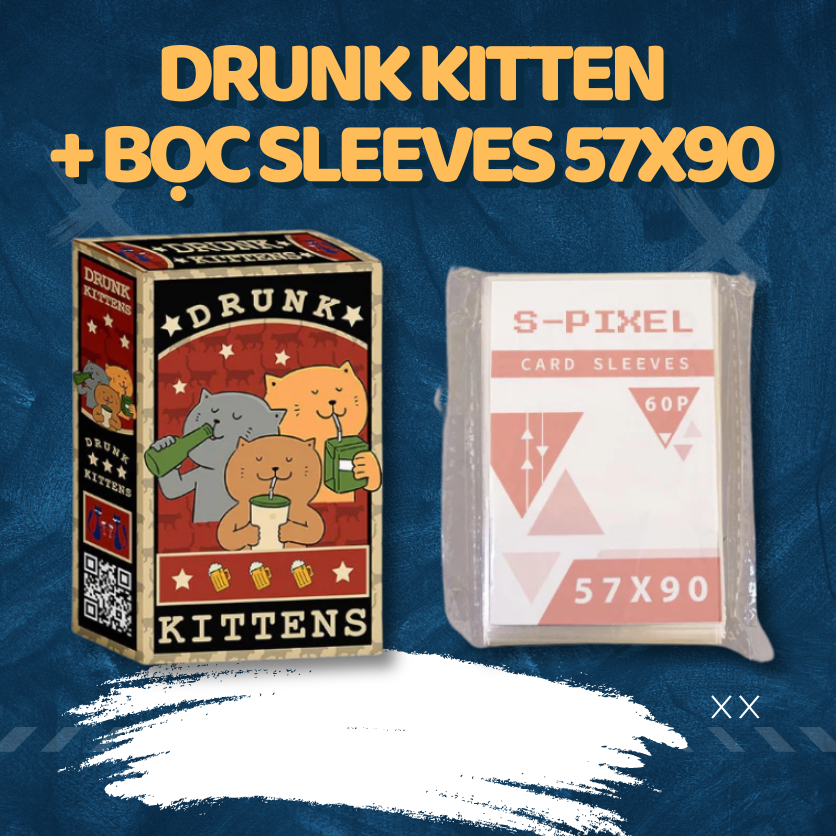 Bộ Bài drunk kitten mèo nhậu độc đáo, boardgame 52 lá phù hợp cho các thánh nhậu THE KAS