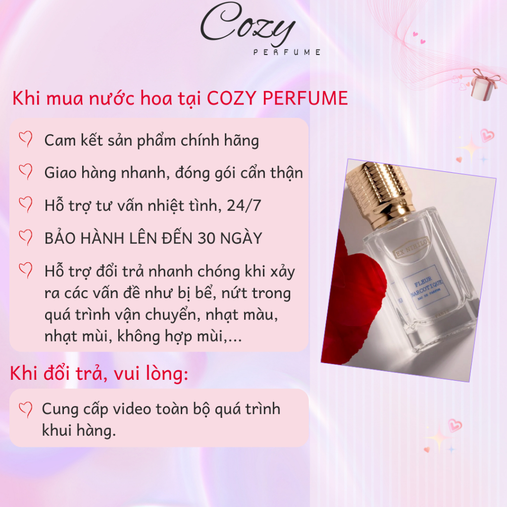Nước hoa nữ Ex Nihilo Fleur Narcotique Chiết 5ml/10ml Hương thơm Cuốn hút, Tinh tế - Cozy Perfume