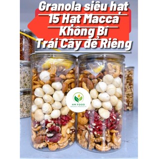 [HỘP 500G FREESHIP ] Ngũ Cốc Granola Siêu Hạt Giàu Dinh Dưỡng Sấy Lạnh Thơm Giòn Béo Ngậy Tại HM Food