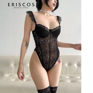 Bộ Bodysuit ren liền thân ôm body đẹp gợi cảm hoa ren sang chảnh tinh tế 1 lớp có gọng nâng dây vai cánh tiên Eriscos