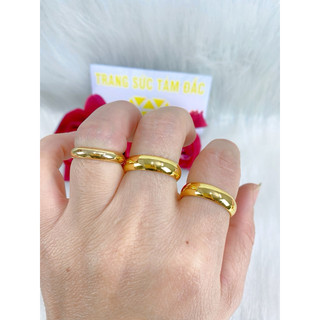 nhẫn tròn trơn 3 chỉ,2chỉ Có ký hiệu9999 Hàng cao cấp dành cho cả nam và nữ.