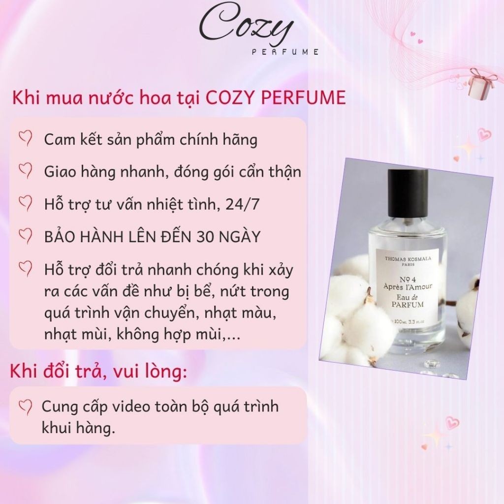 Nước hoa unisex Thomas Kosmala Apres L'Amour No 4 Chiết 5ml/10ml Hương thơm Độc đáo - Cozy Perfume