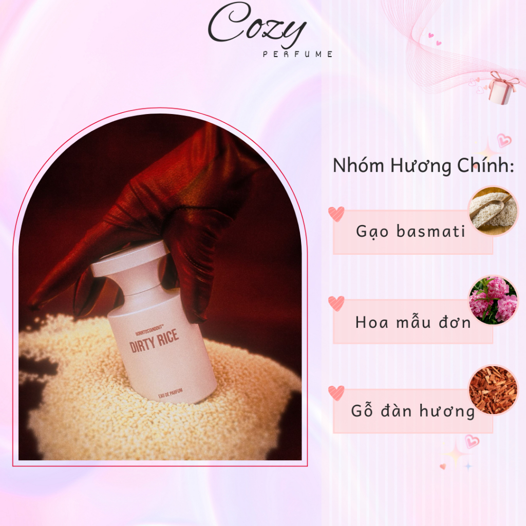 Nước hoa unisex BORNTOSTANDOUT Dirty Rice Chiết 5ml/10ml Hương thơm Ấn tượng, Hấp dẫn - Cozy Perfume