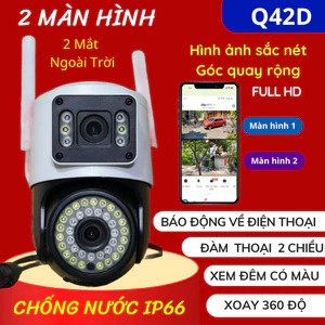 Camera Wifi Yoosee 2 Mắt Ngoài Trời Q42D - Ban Đêm có màu - Đàm Thoại 2 Chiều chíp 2026