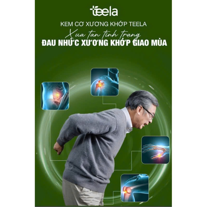 Kem Massage Cơ Xương Khớp TEELA Tác dụng giảm đau nhức xương khớp, cổ vai gáy dung tích 100ml