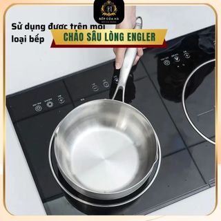 Chảo sâu lòng đáy 5 lớp Engler EL3860, chảo inox 304 nguyên khối tay cầm chống nóng cho mọi loại bếp - Bếp Của Hà