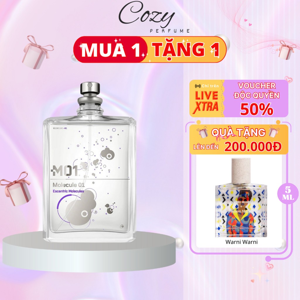 Nước hoa unisex Escentric Molecules Molecule 01 Chiết 5ml/10ml Hương thơm Hiện đại - Cozy Perfume