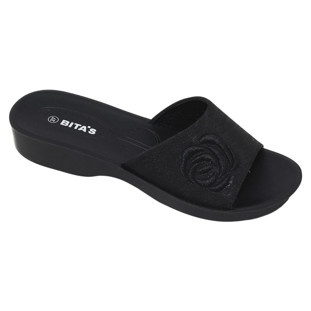 Ảnh Dép quai ngang nữ Bita's DAN.121 (Đỏ đô + Đen + Kem) 3