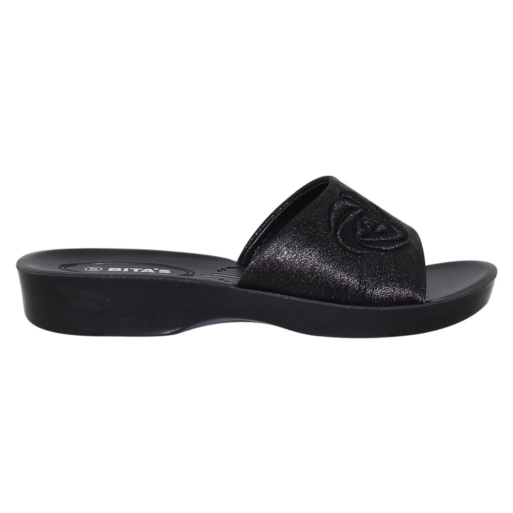 Ảnh Dép quai ngang nữ Bita's DAN.121 (Đỏ đô + Đen + Kem) 4