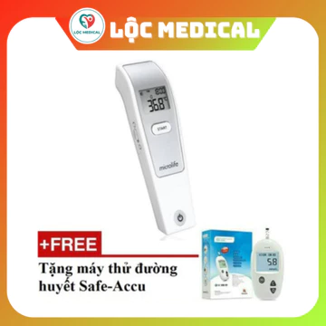 Nhiệt kế hồng ngoại đo trán Microlife Fr1mf1 - đo 1s - Tặng kèm máy đo đường huyết Safe-Accu