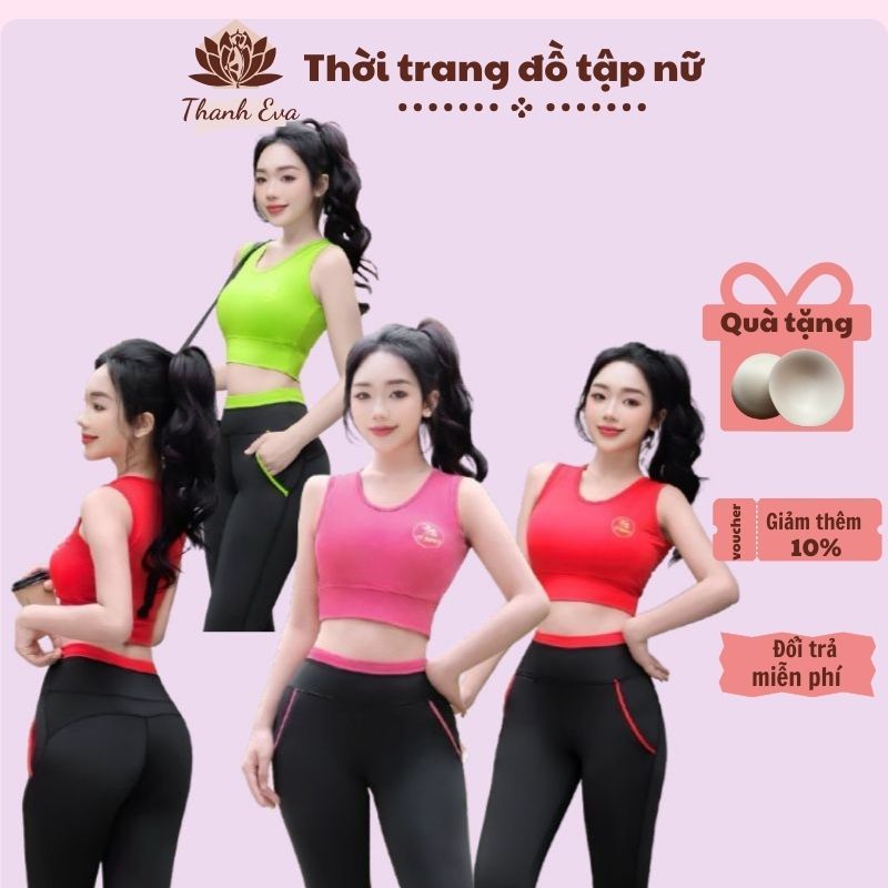 Bộ thể thao bra quần dài TT sport3 tập gym , yoga, aerobic ,... chất thun poly co giãn tôn dáng(mẫu mới 2025)