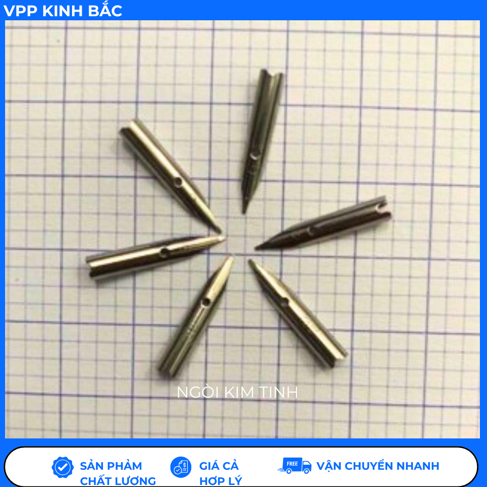 Combo 10 Ngòi Mài Đầu Hạt Gạo Siêu Êm Trơn Chuyên Dụng Cho Nhiều Dòng Bút Máy. Nét Chữ 0.38mm
