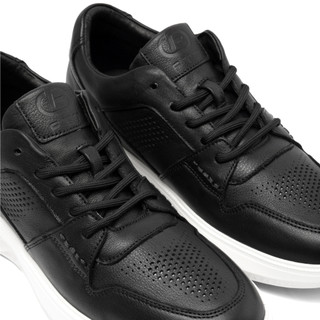 Giày da thể thao nam chính hãng FTTLeather cao cấp, giày sneaker cao cấp da bê mềm đục lỗ GTF003BL