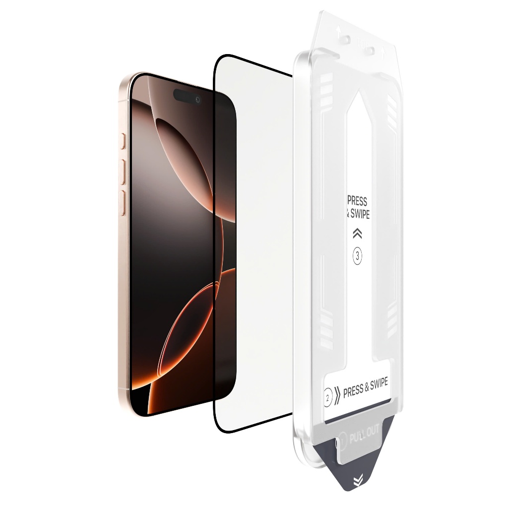 Kính cường lực iPhone 16 series SLIMCASE chính hãng - Kèm khung tự dán, Chống nhìn trộm, chống trầy xước, độ cứng 9H