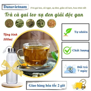 Trà cà gai leo xạ đen tặng bình 300ml Danavietnam (cà gai leo, cỏ ngọt, xạ đen, giảo cổ lam, hoa nhài nở) 10,20,30 gói