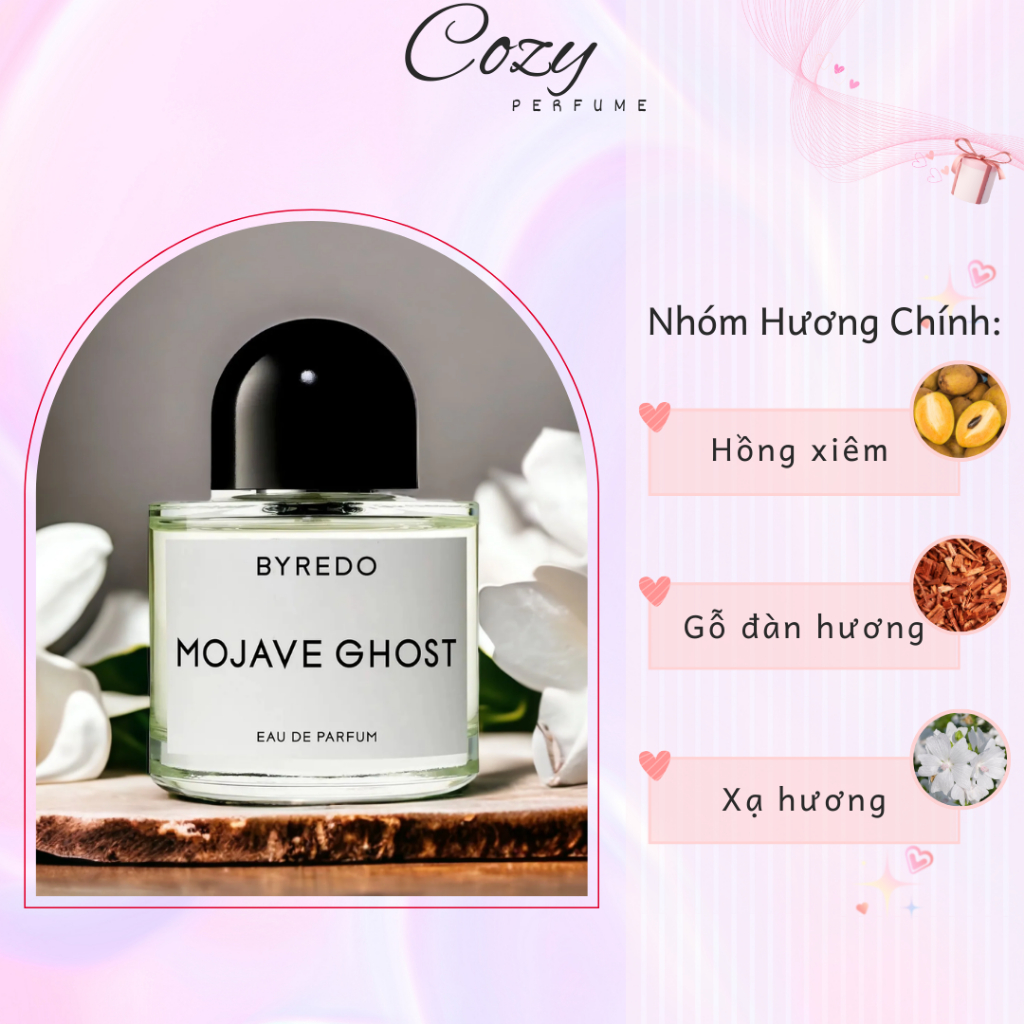 Nước hoa unisex Byredo Mojave Ghost Chiết 5ml/10ml Hương thơm Sang trọng, Tươi mới - Cozy Perfume
