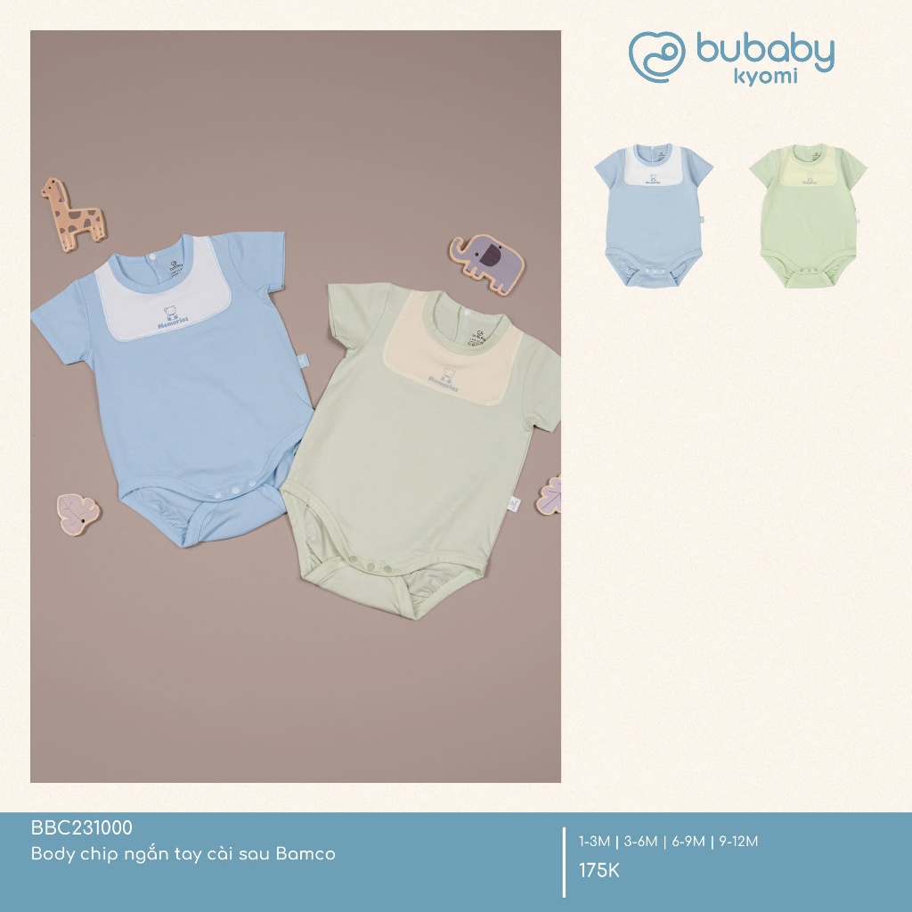 Body chip ngắn tay Bubaby cho bé từ sơ sinh đến 12 tháng
