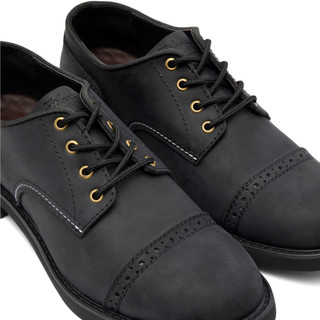 Giày da nam FTT Leather da bò sáp dáng Derby Quarter Brogue đế cao cấp chống trơn trượt F802