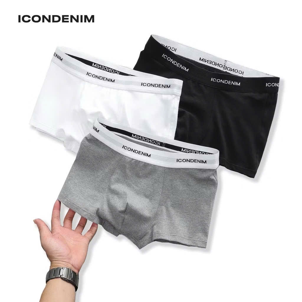 Quần Lót Nam Boxer IC02 Thun Lạnh Cao Cấp, Thoáng Khí, Co Giãn 4 Chiều - Combo 5 Cái, Set 5 Màu