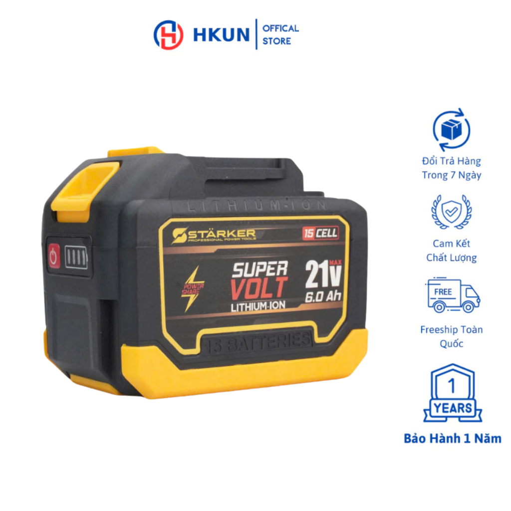 Pin 15 Cell Starker Vỏ Chống Sốc Chân Pin Phổ Thông Dung Lượng Cao