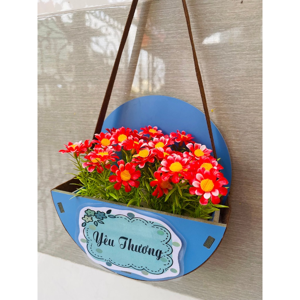 GIỎ HOA TREO TƯỜNG chậu ngẫu nhiên trang trí lớp, văn phòng,....