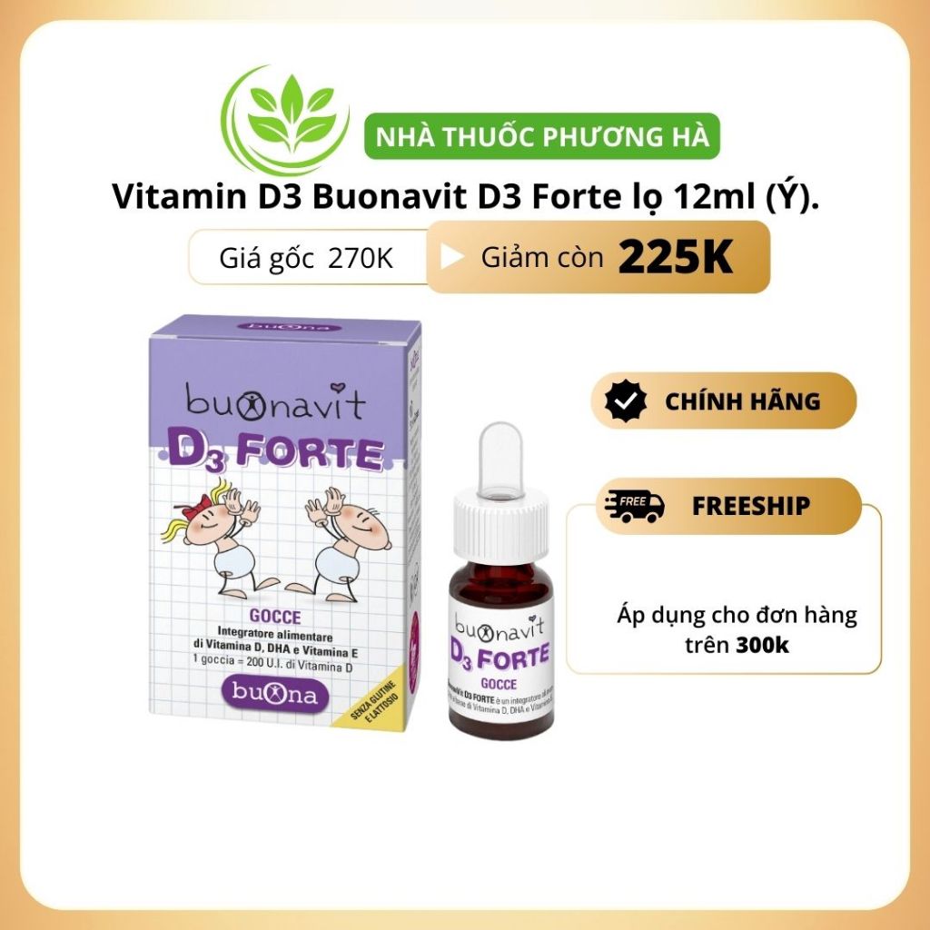 Buonavit D3 Forte lọ 12ml (Ý). Bổ sung vitamin d và dha giúp phát triển ...
