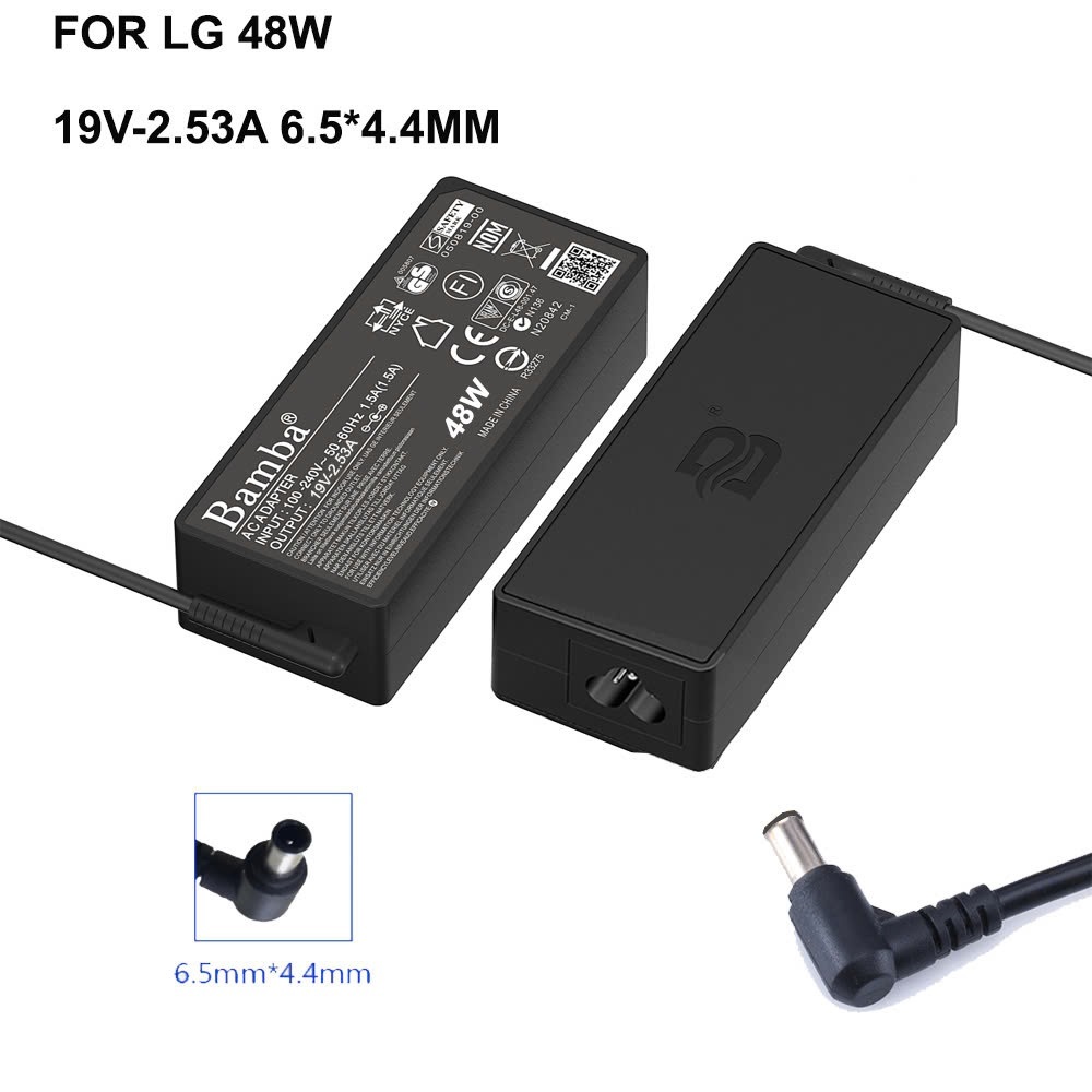 Alimentatore Originale LG 19V 2.53A 48W Per Monitor LED – Modello DA-48F19, Cavo Incluso