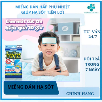 Miếng Dán Hạ Sốt ByeBye Fever -Giúp Hấp Phụ Nhiệt, Hạ Sốt Tiện Lợi
