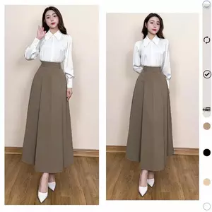Chân váy dài xếp ly Cali.Shop, chân váy xoè dáng chữ A chất nhập Hàn