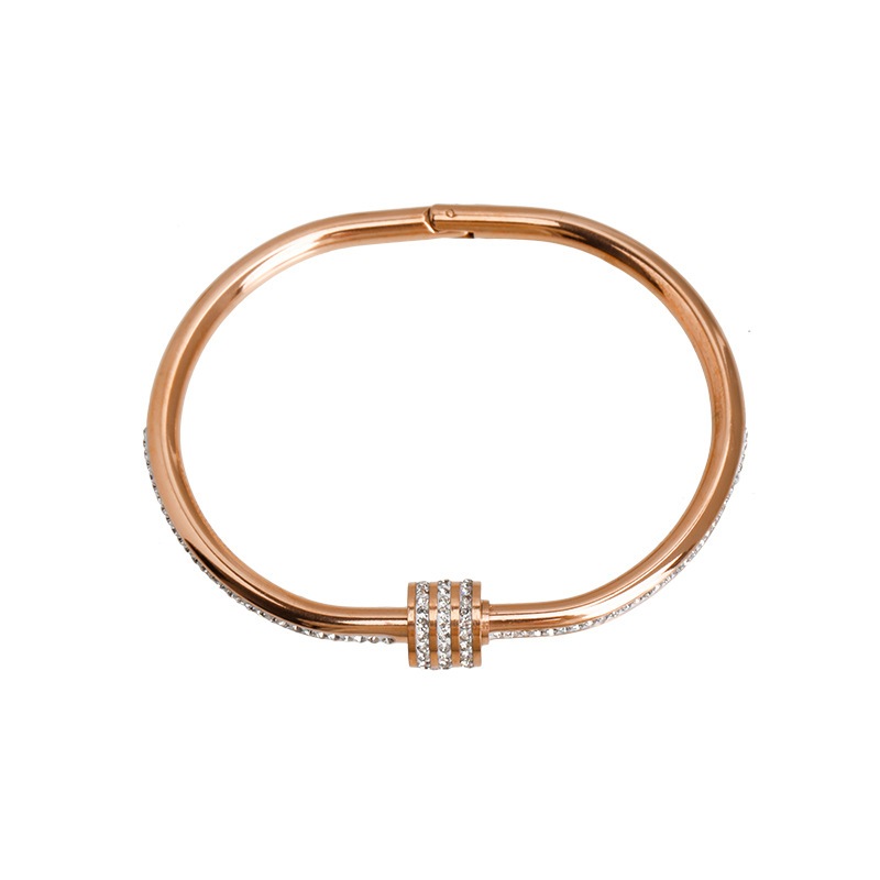 Vòng tay thép titan zircon mạ vàng 18k thời trang nữ đơn giản cao cấp dành cho nữ