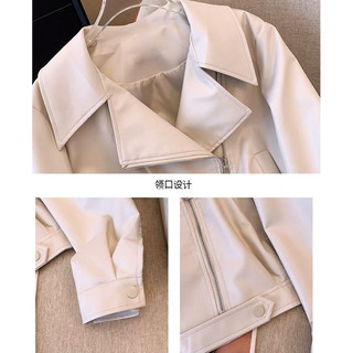 Áo khoác da nữ form croptop khoá kéo dáng ngắn phong cách Retro